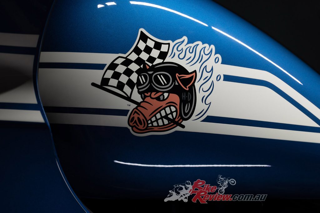"The piglet often perched on a motorcycle fuel tank for a post-race victory lap and is usually cited as the source of the “Hog” moniker that to this day is often applied to anything Harley-Davidson"...