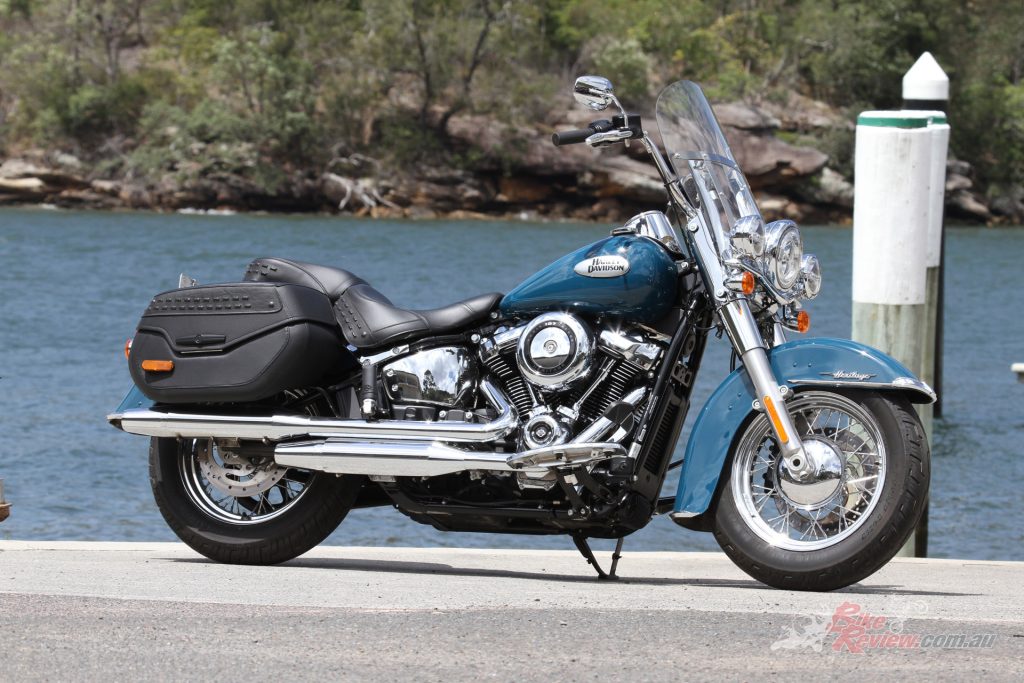 Looking classic Harley in Billiard Teal with the Chrome Package, our 2021 Heritage Classic 107 test bike certainly turned heads...